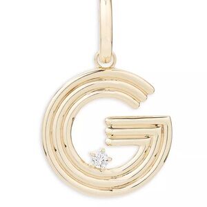 Adina Reyter Groovy Diamond Initial G Hinged Charm 14K Yellow Gold